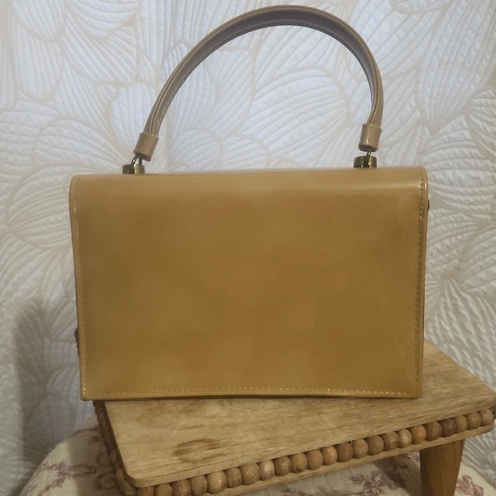 Vintage Classic Boxed Style 3 Compartment MCM Handbag Tan Rare Find!!